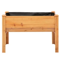 Outsunny 48'' Fir Wood Raised Garden Bed With Tool Hooks, Elevated Planter Box Stand With Unique Funnel Design For Backyard, Patio To Grow Vegetables -OUTSUNNY Sales Store GUEST d89c3fce ca49 4feb b405 82b368c08dfe
