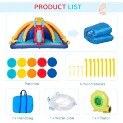 Outsunny 5-in-1 Inflatable Water Slide, Kids Castle Bounce House With Slide, Pool, Basket, Climbing Wall, Carry Bag, Repair Patches -OUTSUNNY Sales Store GUEST d8a768a1 0bfc 4531 af10 8cb68c0f15e1