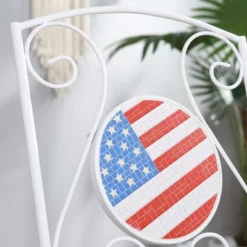 Outsunny 3 Piece Patio Bistro Set, Folding Outdoor Furniture With USA Mosaic Table And Chairs For 4th Of July, Balcony, American Flag -OUTSUNNY Sales Store GUEST d95248ab 8be1 4ad8 960f 1b957c617fe8