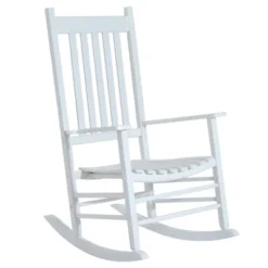 Outsunny Wooden Rocking Chair Indoor / Outdoor Rocker With High Back For Patio, Porch -OUTSUNNY Sales Store GUEST d9826284 6996 4e66 b6f9 2c1ecca3df86