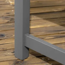 Outsunny 6 Piece Patio Dining Set, Outdoor Poplar Wood Furniture Set, Umbrella Hole Table And Chairs With Bench, Dark Gray -OUTSUNNY Sales Store GUEST db1825aa 1444 4205 8f8a 49e488a258f3