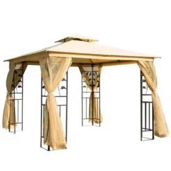 Outsunny 10' X 10' Outdoor Patio Gazebo Canopy With 2-Tier Polyester Roof, Mesh Netting Sidewalls, And Steel Frame 13 Outsunny 10' X 10' Outdoor Patio Gazebo Canopy With 2-Tier Polyester Roof, Mesh Netting Sidewalls, And Steel Frame -OUTSUNNY Sales Store GUEST db2ee21e b46c 44f0 938f 0da19ddb99e4