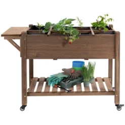 Outsunny 49'' X 21'' X 34'' Raised Garden Bed W/ 8 Grow Grids, Outdoor Wood Plant Box Stand W/ Storage Shelf And Lockable Wheels For Vegetable Flower 7 Outsunny 49'' X 21'' X 34'' Raised Garden Bed W/ 8 Grow Grids, Outdoor Wood Plant Box Stand W/ Storage Shelf And Lockable Wheels For Vegetable Flower -OUTSUNNY Sales Store GUEST dd26aa85 2ac7 477b 8606 a5ece7cb082d