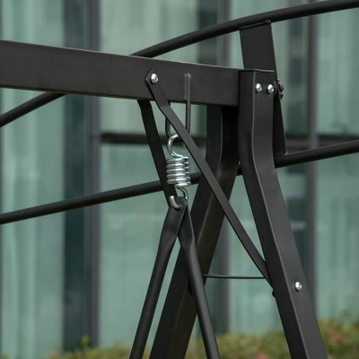 Outsunny 2-Person Patio Swings With Canopy, Outdoor Canopy Swing With Adjustable Shade, Breathable Mesh Seats And Steel Frame For Garden, Poolside, Backyard 4 Outsunny 2-Person Patio Swings With Canopy, Outdoor Canopy Swing With Adjustable Shade, Breathable Mesh Seats And Steel Frame For Garden, Poolside, Backyard - Image 4