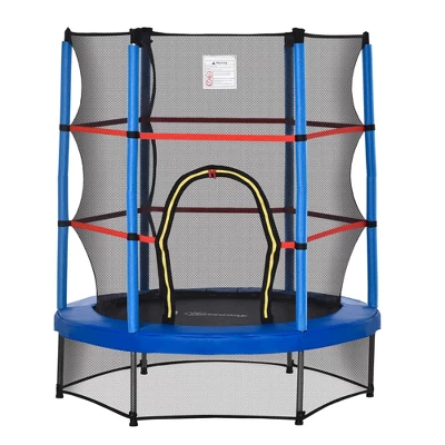 Outsunny Φ5FT Kids Trampoline With Enclosure Net Steel Frame Indoor Outdoor Round Bouncer Rebounder Age 3 To 6 Years Old 7 Outsunny Φ5FT Kids Trampoline With Enclosure Net Steel Frame Indoor Outdoor Round Bouncer Rebounder Age 3 To 6 Years Old - Image 7
