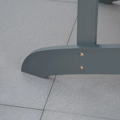 Outsunny Oversized Adirondack Chair, Outdoor Fire Pit And Porch Seating, Classic Log Lounge W/ Built-in Cupholder For Patio, Garden, Lawn, Dark Gray 4 Outsunny Oversized Adirondack Chair, Outdoor Fire Pit And Porch Seating, Classic Log Lounge W/ Built-in Cupholder For Patio, Garden, Lawn, Dark Gray - Image 4