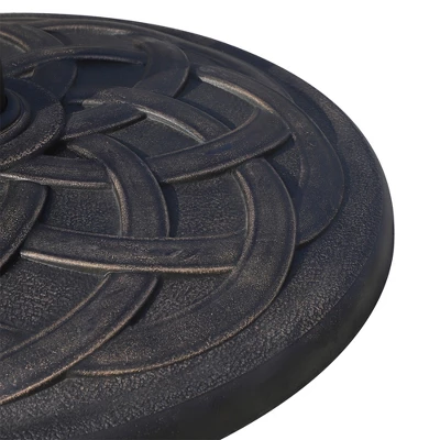 Outsunny 22" 42 Lbs Round Resin Umbrella Base Stand Market Parasol Holder With Beautiful Decorative Pattern & Easy Setup, Bronze 5 Outsunny 22" 42 Lbs Round Resin Umbrella Base Stand Market Parasol Holder With Beautiful Decorative Pattern & Easy Setup, Bronze - Image 5