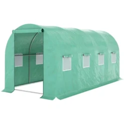 Outsunny Walk-in Tunnel Greenhouse With High-Quality Transparent PE Cover, Zipper Doors, & Windows Green -OUTSUNNY Sales Store GUEST df7c324d 3eac 4ae8 b7c8 e0cc7986cbe8