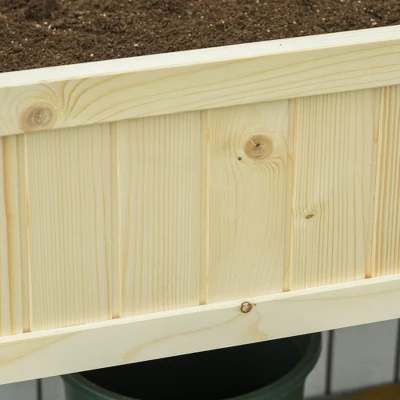 Outsunny Raised Garden Bed Elevated Wooden Planter Box With Space-Saving Folding Design, Drainage Holes, & Inner Liner For Vegetable Fruit Herb Grow 4 Outsunny Raised Garden Bed Elevated Wooden Planter Box With Space-Saving Folding Design, Drainage Holes, & Inner Liner For Vegetable Fruit Herb Grow - Image 4