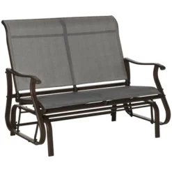 Outsunny 47" Outdoor Double Glider Bench For 2 Person, Patio Glider Armchair Swing Chair For Backyard With Mesh Seat And Backrest, Steel Frame -OUTSUNNY Sales Store GUEST e2c3c533 928b 466c 9857 ddd57d6e2a95
