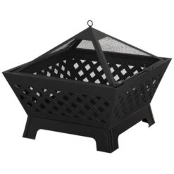 Outsunny 26 Inch Outdoor Fire Pits, Bonfire Wood Burning Firepit Bowl, Camping Fire Pit With Spark Screen Cover, Poker For Patio, Or Backyard, Black -OUTSUNNY Sales Store GUEST e2e25762 2288 4fd5 a397 531ce2d33be1