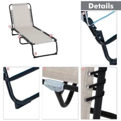 Outsunny Outdoor Folding Chaise Lounge Chair Portable Lightweight Reclining Garden Sun Lounger With 4-Position Adjustable Backrest For Patio, Deck, And Poolside -OUTSUNNY Sales Store GUEST e39a8cbb 7ff9 4a02 9b5b 133a7df4d58e