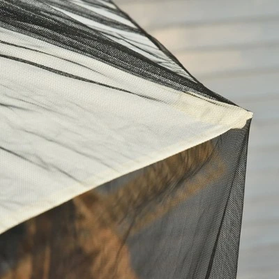 Outsunny 7.5' Outdoor Patio Mesh Screen For Umbrellas Screen Net With Canopy House With Woven Net, Black 5 Outsunny 7.5' Outdoor Patio Mesh Screen For Umbrellas Screen Net With Canopy House With Woven Net, Black - Image 5