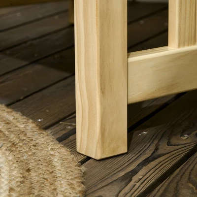 Outsunny Patio Furniture Set, Wood Outdoor Patio Chair With Ottoman, 2 Piece Cushioned Outdoor Lounge Chair, Sofa Chair With Footrest, Beige 5 Outsunny Patio Furniture Set, Wood Outdoor Patio Chair With Ottoman, 2 Piece Cushioned Outdoor Lounge Chair, Sofa Chair With Footrest, Beige - Image 5