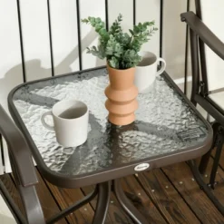 Outsunny 3 Piece Outdoor Glider Chair With Coffee Table Bistro Set, 2 Patio Rocking Chairs With Breathable Sling Fabric, Glass Tabletop, Cream White -OUTSUNNY Sales Store GUEST e7065321 da8c 4ada 9314 e5af1ba94f5f