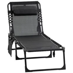 Outsunny Reclining Chaise Lounge Chair, Portable Sun Lounger, Folding Camping Cot, With Adjustable Backrest And Removable Pillow, For Patio, Garden, Beach -OUTSUNNY Sales Store GUEST e7ceea4f ce92 43fa be0e 7b3b233da201
