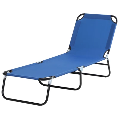 Outsunny Portable Outdoor Sun Lounger, Lightweight Folding Chaise Lounge Chair W/ 5-Position Adjustable Backrest For Beach, Poolside And Patio 9 Outsunny Portable Outdoor Sun Lounger, Lightweight Folding Chaise Lounge Chair W/ 5-Position Adjustable Backrest For Beach, Poolside And Patio - Image 9