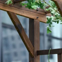 Outsunny 7' Wood Steel Outdoor Garden Arched Trellis Arbor With Natural Fir Wood & Side Panel For Climbing Vine -OUTSUNNY Sales Store GUEST ef929164 3c2c 4950 9d9d e98e8c6aece1