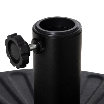 Outsunny Fillable Patio Umbrella Base Stand, Round Plastic Umbrella Holder For Outdoor, Patio, Garden, Deck And Beach, Fit Dia 38mm Pole, Black 4 Outsunny Fillable Patio Umbrella Base Stand, Round Plastic Umbrella Holder For Outdoor, Patio, Garden, Deck And Beach, Fit Dia 38mm Pole, Black - Image 4