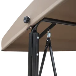 Outsunny 3 Person Patio Swing Porch Swing Outdoor Swing Chair With High Back Design, Side Pouches And Adjustable Canopy, Brown -OUTSUNNY Sales Store GUEST f3f72d48 ce26 4251 b996 d361442a4634