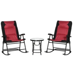 Outsunny 3 Piece Outdoor Patio Furniture Set With Glass Coffee Table & 2 Folding Padded Rocking Chairs, Bistro Style For Porch, Camping, Balcony 11 Outsunny 3 Piece Outdoor Patio Furniture Set With Glass Coffee Table & 2 Folding Padded Rocking Chairs, Bistro Style For Porch, Camping, Balcony -OUTSUNNY Sales Store GUEST f4e96b1e 3bdc 4070 80c1 d3743dec03b2