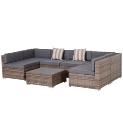 Outsunny 7-Piece Patio Furniture Sets Outdoor Wicker Conversation Sets All Weather PE Rattan Sectional Sofa Set With Cushions & Slat Plastic Wood Table -OUTSUNNY Sales Store GUEST f502f2ec 9fbe 4893 a763 95b9b66c78f6