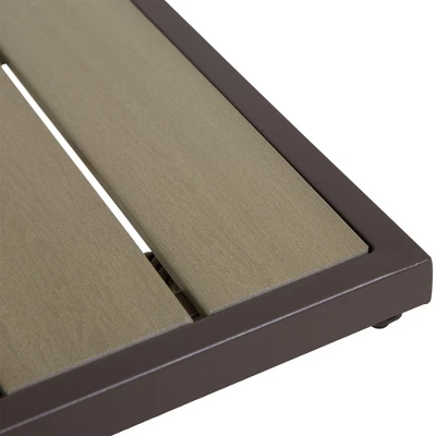 Outsunny 3 PCS Rattan Wicker Bar Set With Wood Grain Top Table And 2 Bar Stools For Outdoor, Patio, Poolside, Garden 5 Outsunny 3 PCS Rattan Wicker Bar Set With Wood Grain Top Table And 2 Bar Stools For Outdoor, Patio, Poolside, Garden - Image 5