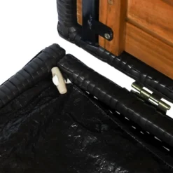 Outsunny Outdoor Storage Bench Wicker Deck Boxes With Wooden Seat, Gas Spring, Rattan Container Bin With Lip, Ideal For Storing Tools, Accessories And Toys -OUTSUNNY Sales Store GUEST f601288f ca9e 4aff a51c e044b59f2fd7