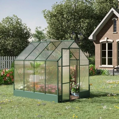Outsunny Walk-in Plant Polycarbonate Greenhouse With Temperature Controlled Window Hobby Greenhouse For Backyard/Outdoor 2 Outsunny Walk-in Plant Polycarbonate Greenhouse With Temperature Controlled Window Hobby Greenhouse For Backyard/Outdoor - Image 2