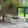 Outsunny Aluminum Cold Frame Greenhouse, Portable Mini Greenhouse With Independent Opening Tops For Flowers, Vegetables, Herbs, 47" X 39" X 16"