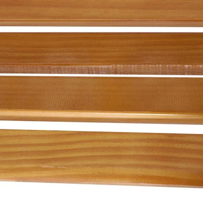 Outsunny 50" Outdoor Garden Bench, Park Style Patio Bench With A 2 Person Loveseat Design, Wood & Metal With Antique-like Flourishes, Teak 5 Outsunny 50" Outdoor Garden Bench, Park Style Patio Bench With A 2 Person Loveseat Design, Wood & Metal With Antique-like Flourishes, Teak - Image 5