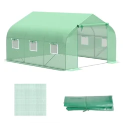 Outsunny Greenhouse Replacement Cover For 11.5' X 10' X 6.5' Walk-in Tunnel PE Hot House Plastic Cover With Zipper Door And 6 Roll Up Windows (Frame Not Included) -OUTSUNNY Sales Store GUEST fd408481 f6ff 4ba9 a9a4 1bd58e4b6699