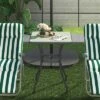 Outsunny 33" Square Bistro Table Garden Dining Table Outdoor Tempered Glass Table