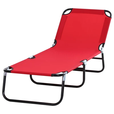 Outsunny Portable Outdoor Sun Lounger, Lightweight Folding Chaise Lounge Chair W/ 5-Position Adjustable Backrest For Beach, Poolside And Patio 11 Outsunny Portable Outdoor Sun Lounger, Lightweight Folding Chaise Lounge Chair W/ 5-Position Adjustable Backrest For Beach, Poolside And Patio - Image 11