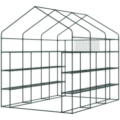 Outsunny 8' X 6' X 7' Walk-in Greenhouse, 18 Shelf Hot House, Roll Up Zipper Door, UV Protective For Flowers, Herbs, Vegetables, Green -OUTSUNNY Sales Store GUEST ffa53e63 4a89 4c0a 997c 5b0eabfba02d